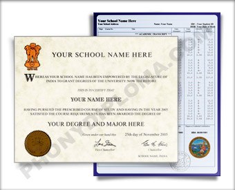 Fake Diploma and Transcripts from India University India D&T